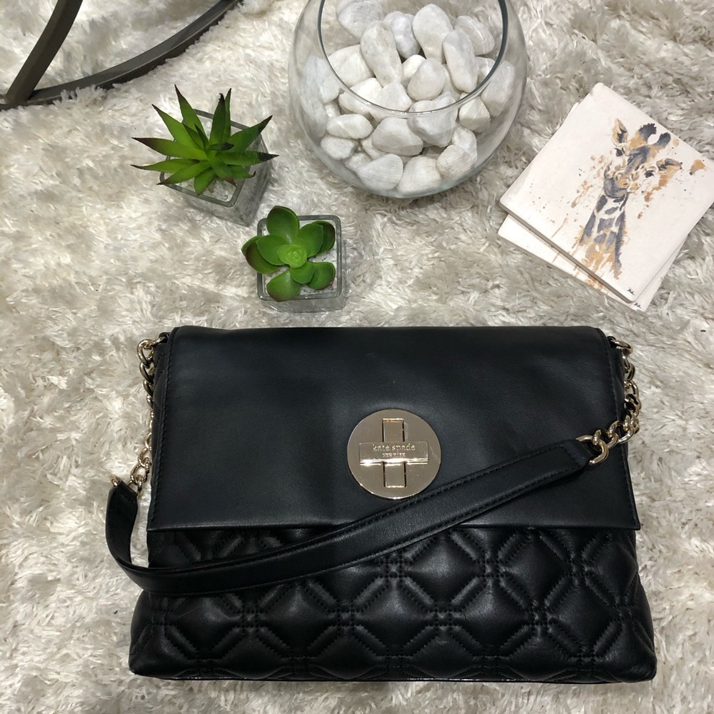 Kate Spade Black Quilted Leather Shoulder Bag